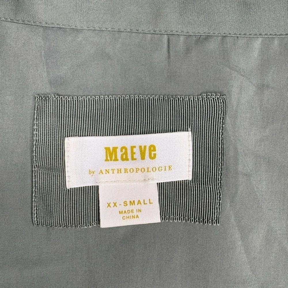 Maeve Anthropologie Ruffle Mini Skirt Moss Green Size XXS preloved